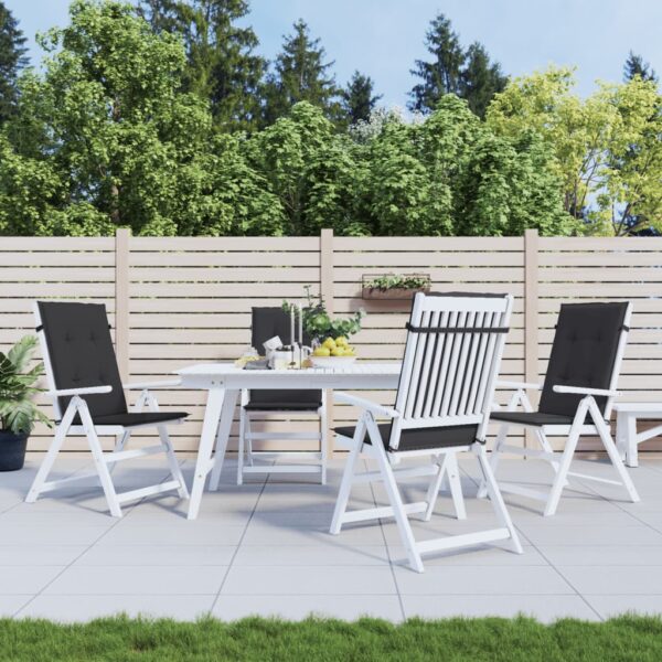 Provira Tuinstoelkussens 4 st hoge rug120x50x3 cm stof zwart