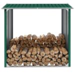 Provira Haardhoutschuur 172x91x154 cm gegalvaniseerd staal groen