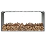 Provira Haardhoutschuur 330x92x153 cm gegalvaniseerd staal antraciet