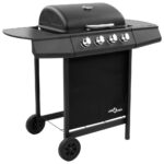 Provira Gasbarbecue-grill met 4 branders zwart