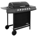 Provira Gasbarbecue met 6 branders zwart