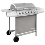 Provira Gasbarbecue met 6 branders zilverkleurig