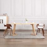 Provira Eetkamerstoelen 2 st gebogen hout en kunstleer