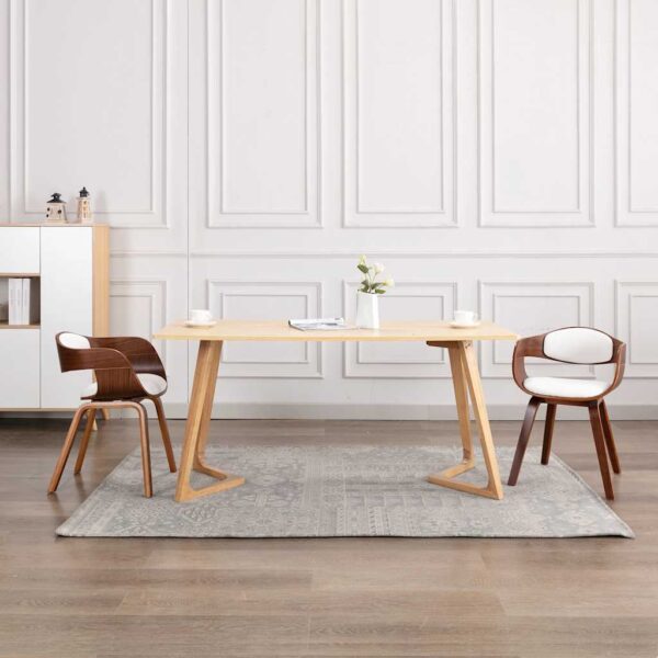 Provira Eetkamerstoelen 2 st gebogen hout en kunstleer