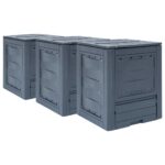 Provira Compostbakken 3 st 780 L 60x60x73 cm grijs