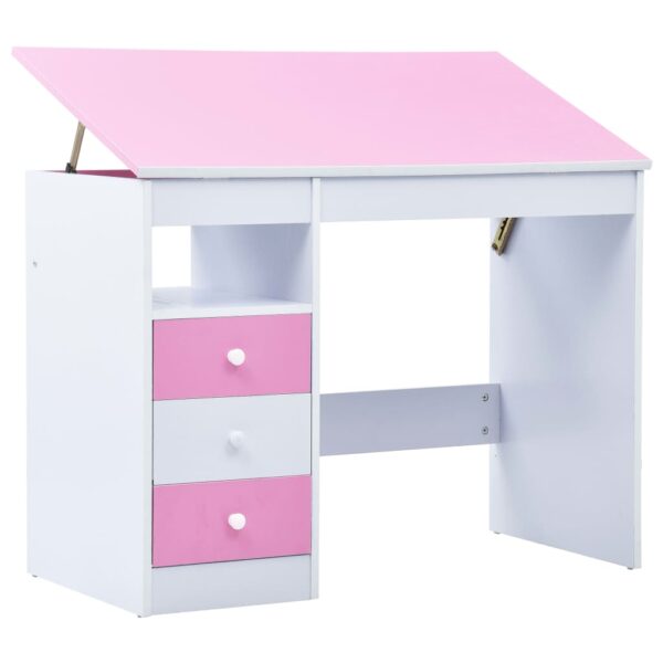 Provira Kindertekentafel/-bureau kantelbaar roze en wit