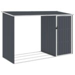 Provira Brandhoutschuur 245x98x159 cm gegalvaniseerd staal antraciet