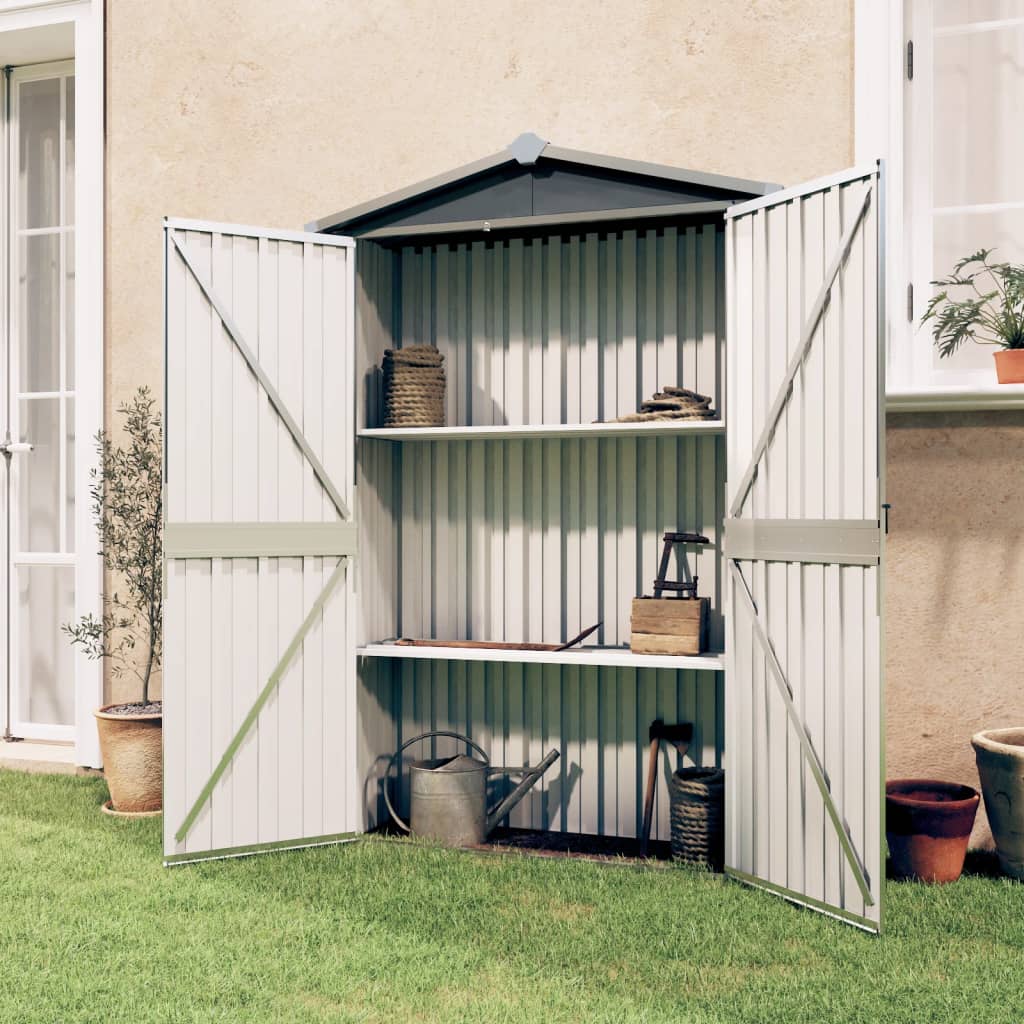 8719883811529_m_en_hd_1 Provira Tuinschuur 116x45x175 cm gegalvaniseerd staal grijs - Image 1