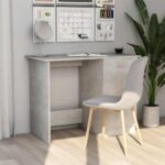 Provira Bureau 100x50x76 cm bewerkt hout betongrijs