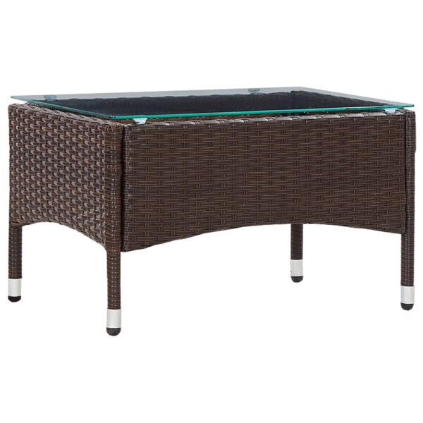 Provira Salontafel 60x40x36 cm poly rattan bruin