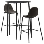 Provira 3-delige Barset stof donkergrijs