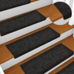 Provira Trapmatten 15 st 65x21x4 cm naaldvilt zwart