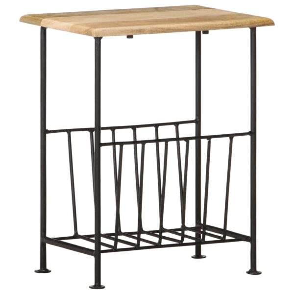 Provira Tijdschriftenrek 40x30x50 cm massief mangohout en staal