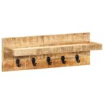 Provira Wandkapstok 60x15x20 cm massief ruw mangohout