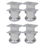 Provira Bankpoten 8 st rond 60 mm chroomkleurig