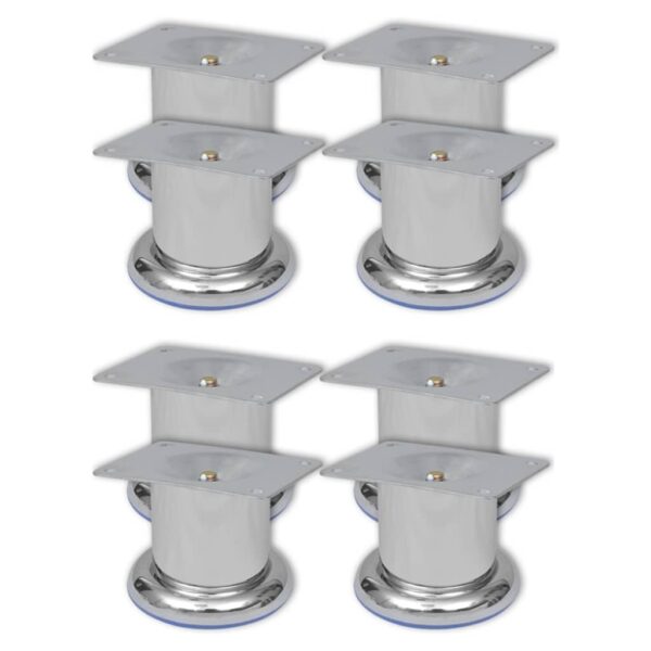 Provira Bankpoten 8 st rond 60 mm chroomkleurig