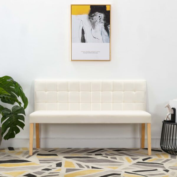 Provira Bankje 140 cm fluweel crèmekleurig
