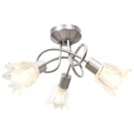 Provira Plafondlamp met glazen tulpvormige kappen 3xE14 transparant