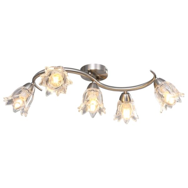 Provira Plafondlamp met glazen tulpvormige kappen 5xE14 transparant