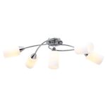 Provira Plafondlamp met keramieken cilindervormige kappen 5xE14 wit