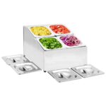 Provira Gastronormbakkenhouder met 4 GN 1/6 bakken roestvrij staal