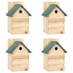 Provira Vogelhuisjes 4 st 23x19x33 cm vurenhout