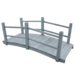 Provira Tuinbrug 140x60x56 cm massief vurenhout grijs