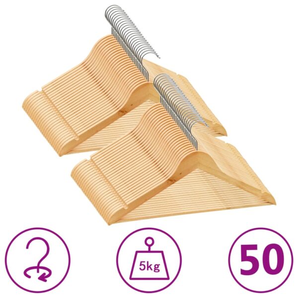Provira 50-delige Kledinghangerset anti-slip hardhout