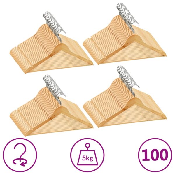 Provira 100-delige Kledinghangerset anti-slip hardhout