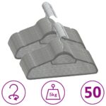 Provira 50-delige Kledinghangerset anti-slip fluweel grijs