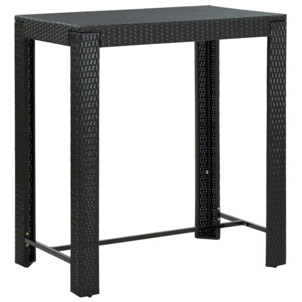 Provira Tuinbartafel 100x60,5x110,5 cm poly rattan zwart