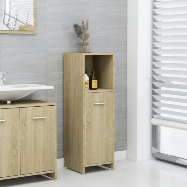 Provira Badkamerkast 30x30x95 cm bewerkt hout sonoma eikenkleurig