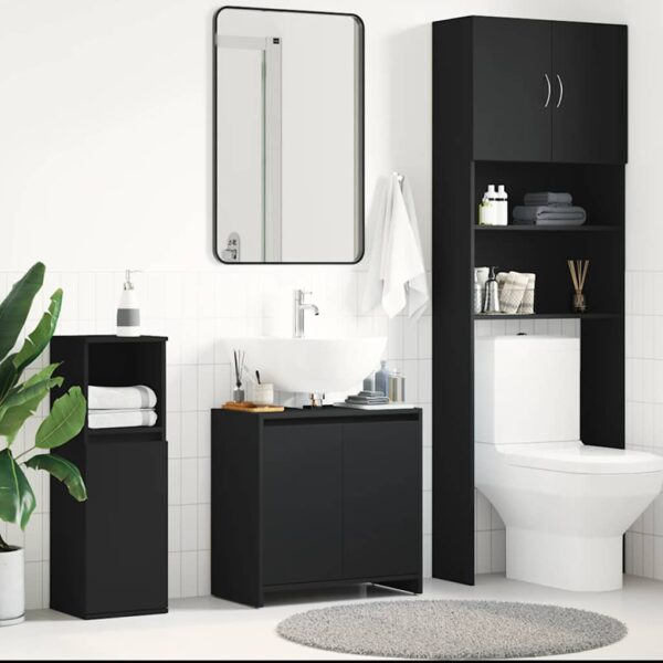 Provira Badkamerkast 60x33x61 cm bewerkt hout zwart