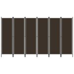 Provira Kamerscherm met 6 panelen 300x180 cm bruin