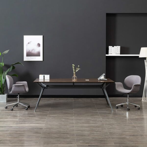 Provira Eetkamerstoelen draaibaar 2 st stof grijs