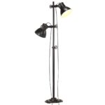 Provira Vloerlamp met 2 lampenkappen E27 gietijzer zwart