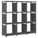 Provira Kast met 9 vakken 103x30x107,5 cm stof grijs