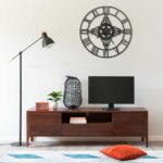 Provira Wandklok 78 cm metaal zilverkleurig