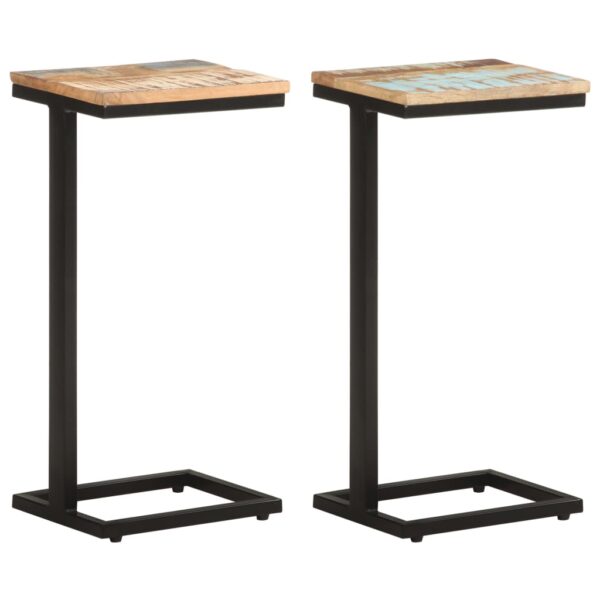 Provira Bijzettafels 2 st 31,5x24,5x64,5 cm massief gerecycled hout