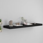 Provira Wandschap zwevend 90x23,5x3,8 cm MDF zwart