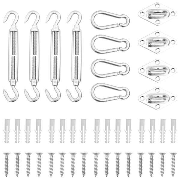 Provira 12-delige Zonneschermaccessoireset roestvrij staal