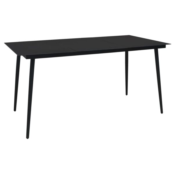 Provira Tuintafel 190x90x74 cm staal en glas zwart