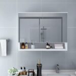 Provira Badkamerspiegelkast LED 80x15x60 cm MDF wit