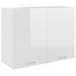 Provira Hangkast Lyon 80x31x60 cm bewerkt hout hoogglans wit