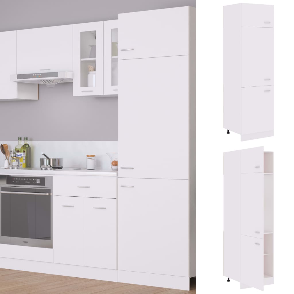 8720286133286_m_en_hd_1 Provira Koelkastkast Lyon 60x57x207 cm bewerkt hout wit - Image 1