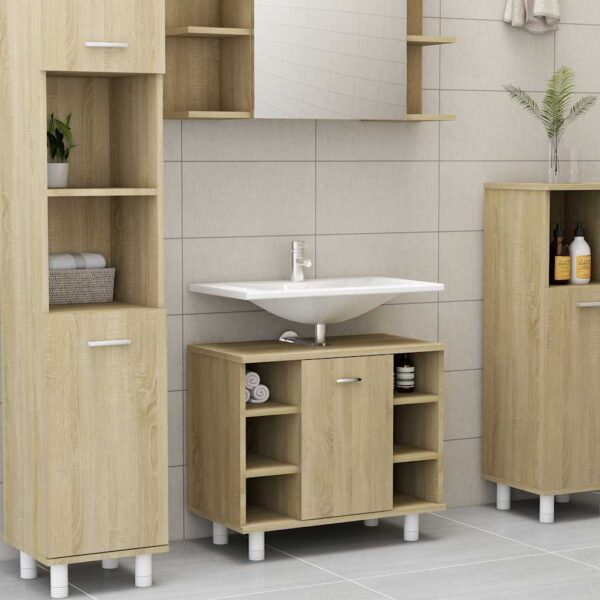 Provira Badkamerkast 60x32x53,5 cm bewerkt hout sonoma eikenkleurig