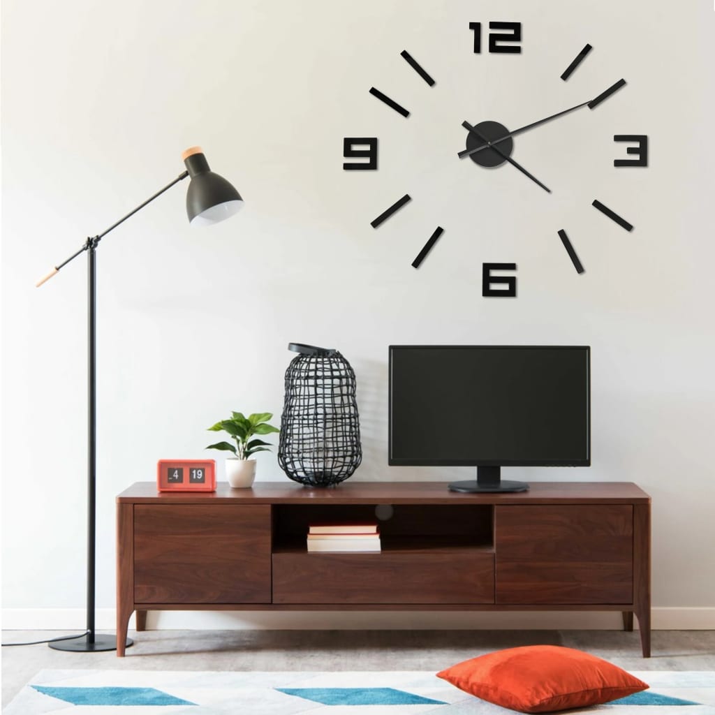 8720286137802_m_en_hd_1 Provira 3D-wandklok modern XXL 100 cm zwart - Image 1
