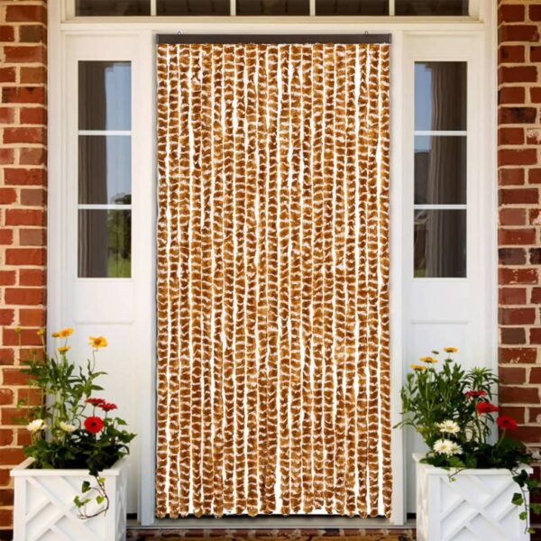 Provira Vliegengordijn 90x220 cm chenille oker en wit