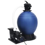 Provira Zandfilter met 7 instellingen en 1000 W pomp blauw en zwart