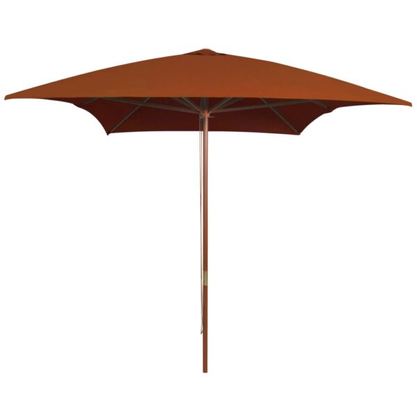 Provira Parasol met houten paal 200x300 cm terracottakleurig